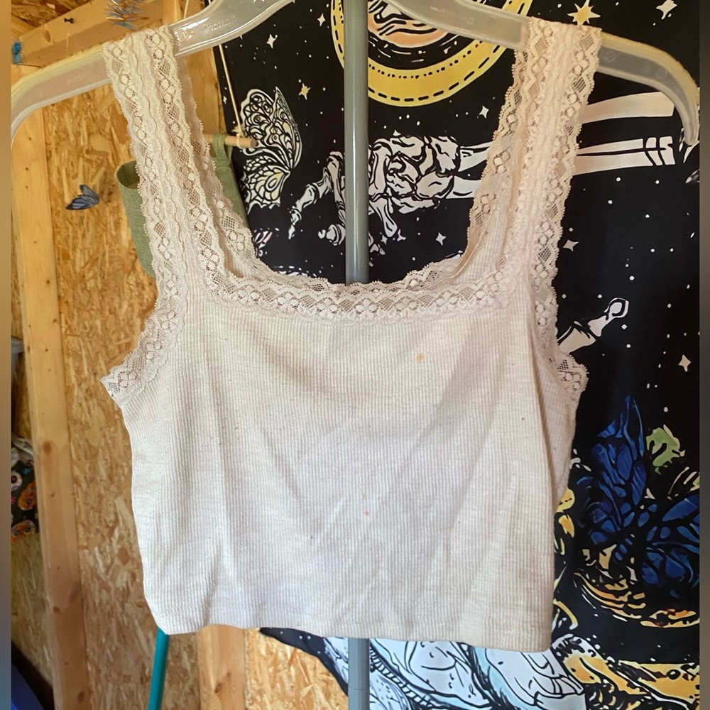 white tank top with lace